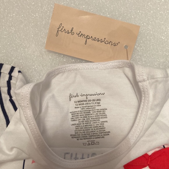 ⭐️ Host Pick!!! ⭐️ 2/$25* ❤️ NWT-First Impressions Girls Cap Sleeve Tee - 12M - Picture 3 of 7